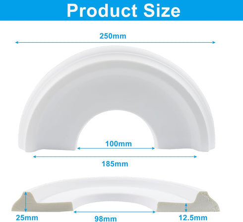 Piutouyar 2 10" 4" White Split Ceiling Medallion, Pcs OD x ID PU Ceiling Light Covers Plate Molded Fixtures Round