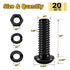 (20 Sets) 1/4-20 Bolt x 1/2" Button Head Socket Cap Bolts, Black Oxide 304 Stainless Steel Nuts and Bolts Assortment Kit