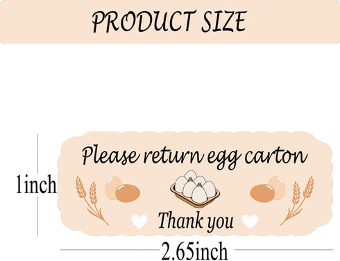 Generic 480 1 2.65 Inch Package Pcs Please Return Egg Carton Stickers x Farm Fresh Eggs Carton Labels Egg Stickers