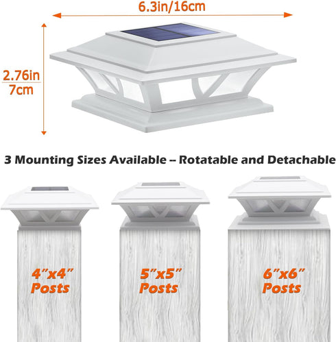 2 4x4 5x5 6x6 (1 Pack) SIEDiNLAR Solar Post Lights Outdoor Modes LED Deck Fence Cap Light for Posts Patio Garden