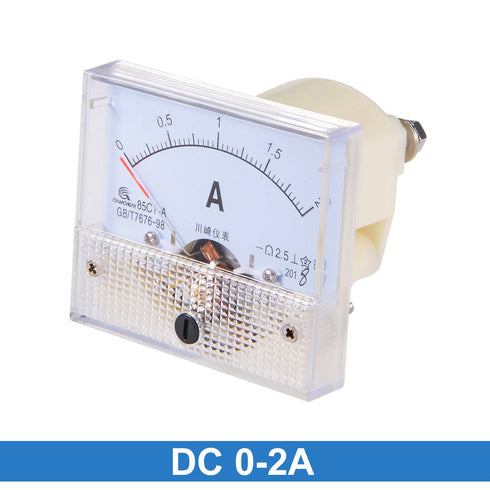 uxcell Analog Current Panel Meter Without Pulse DC 0-2A 85C1 64x60x56mm for Circuit Testing Gauge