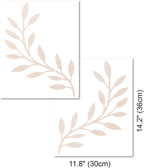 Vine Olive Branch Leaf Wall Stencils for Painting, Reusable Decorative Botanical Template for Wall Art