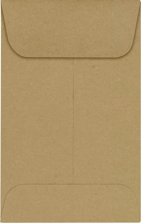 LUXPaper #1 Coin Envelopes - 2 1/4" x 3 1/2" Grocery Bag Brown, 250 Qty, 70lb. Text