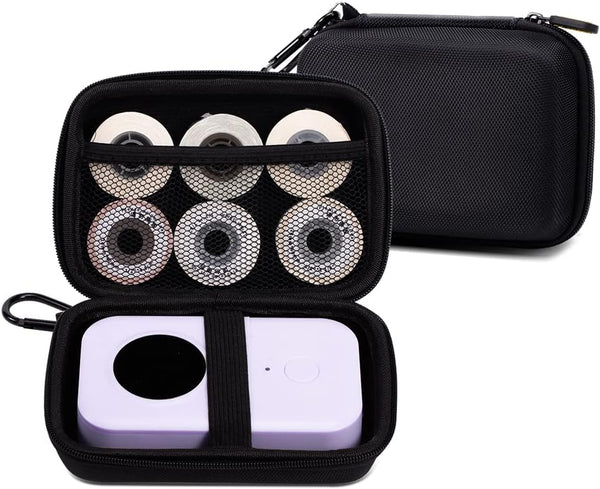 Phomemo Hard Carry Label Printer Case - Mini Label Maker Cover for D30/P21/M110/M02/T02, Black