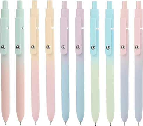 Ddaowanx Gel Pens, 10 Pcs 0.5mm Quick Dry Black Ink Fine Point Smooth Writing Pens, Cute Office Gifts