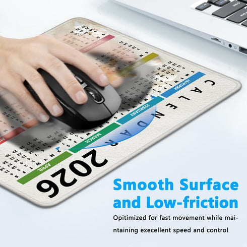 CASEOET 2026 (9.5X 7.9 Inch) Calendar Mouse Pad with Stitched Edges, Gaming Mousepad for Computer Laptop Non-Slip