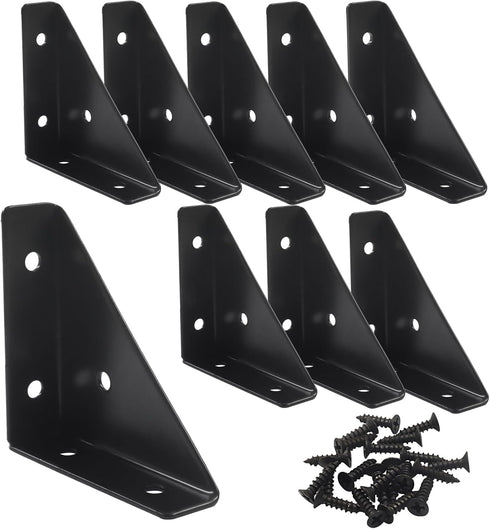 BokWin 8 Pack Metal Triangle Corner Shelf BracketsCorner Brace Brackets 66mm x 66mm