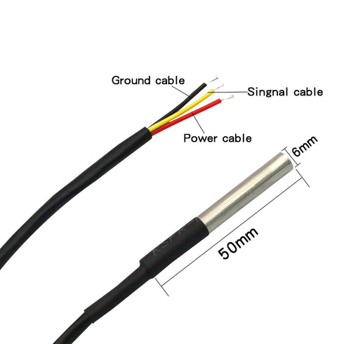 V TELESKY DS18B20 Temperature 6.6Ft Waterproof Sensor with Digital Thermal Stainless Steel Tube Probe