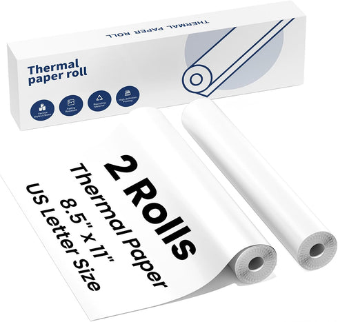 Thermal Paper 8.5" x 11" US Letter Size, 2 Rolls Quick-Dry Thermal