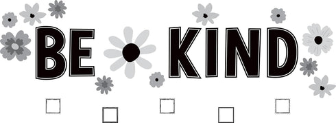 Teacher Created Resources Be Kind Bulletin Board, Black and White Floral (TCR6801)