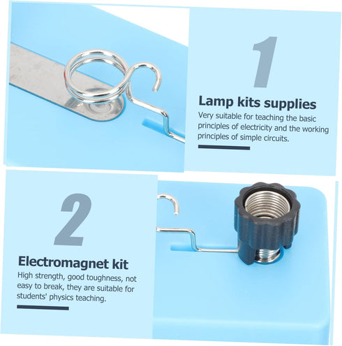 JUMPLAWN 8pcs Bulb Physics Experiment Lamp Holders Science Kit DIY Light Socket Electromagnet Kit Circuit Components