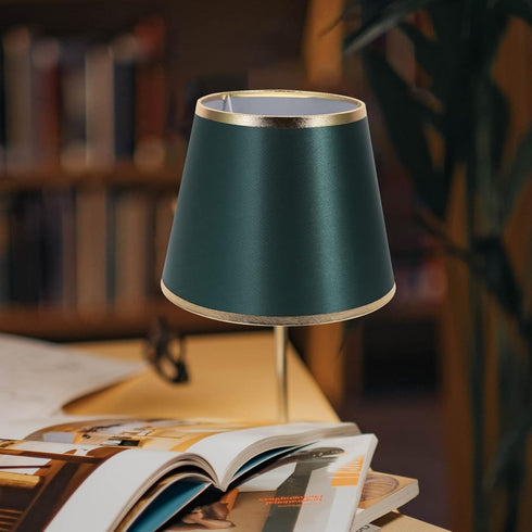 OSALADI Lamps Shades Medium Drum Lamp Shade Fabric Clip On Light Cover Replacement for Table and Floor Light Dark Green