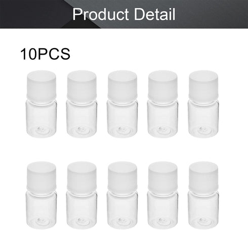 Othmro 10Pcs 5ml Plastic Bottles, Wide Mouth Laboratory Reagent Bottles for Sample Sealing Liquid Storage (Transparent)