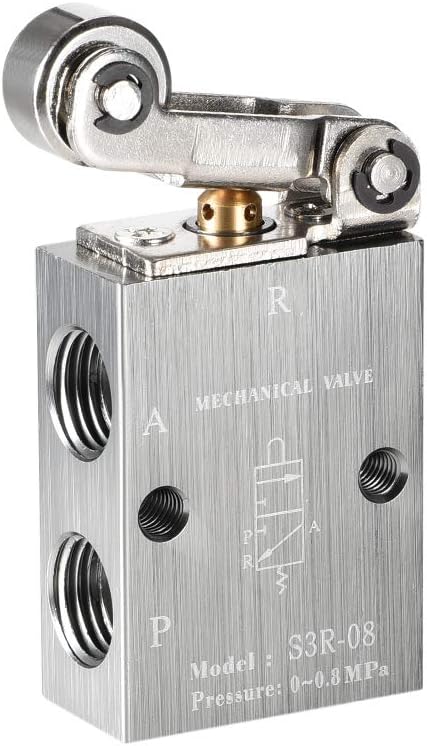 uxcell 2 Position 3 Way 1/4" PT Manual Hand Pull Pneumatic Solenoid Mechanical Valve, S3R-08