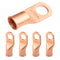SELTERM 5pcs 2/0 AWG 1/2" Stud Copper Wire Lugs, Battery Cable Ends, UL Heavy Duty Bare Copper Eyelets
