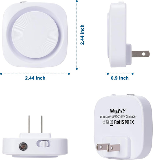 4 Packs Dimmable Warm Night Lights Plug into Wall, Night Light with Dust to Dawn Sensor, Automatically Turn on and Off