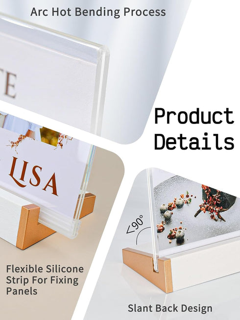 3 Pack 8.5X11 Acrylic Sign Holder for Wedding Anniversary Party, Vertical White Tabletop Sign Display for Business