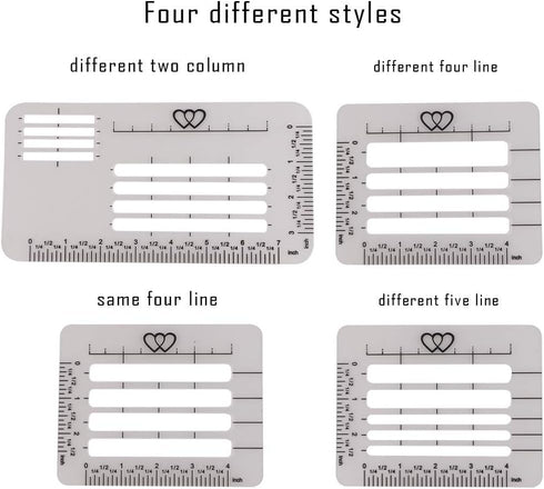 Envelope Addressing Guide Stencil Template Set, BENBO 4 Styles for Making Card Addressing