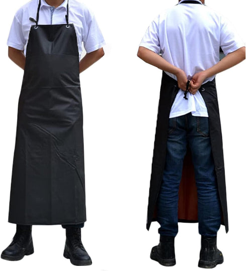 Surblue Waterproof Apron Chemical Resistant Work Safe Clothes (black)