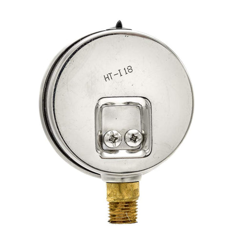 PIC Gauges PRO-201L-254T Bottom Mount Glycerin Filled Dual Scale Pressure Gauge, 2.5" Dial, 0-7500 psi