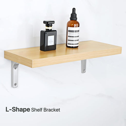 6 Inch 5 Inch, 4Pcs SAYAYO Heavy Duty Floating Shelf Brackets x Stainless Steel Wall Shelf Brackets & Supports Brushed