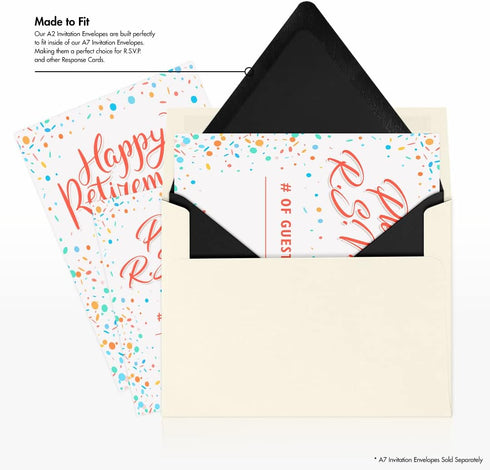 LUXPaper A2 Contour Flap Invitation Envelopes | Midnight Black | 4 3/8" x 5 3/4" | 80lb. Text | 50 Qty