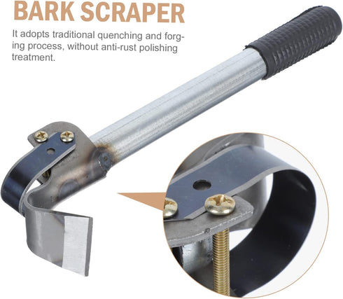 YARNOW 1pc Bark Scraper Tool, Debarking Spudger Hand Squeegee Scythe Draw Knife for Bark Stripping