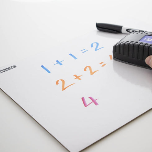 BAZIC Dry Erase Lap Board, 9"x12" & Marker, Double Sided Primary Ruled & Blank, 2-Pack for Teacher Home