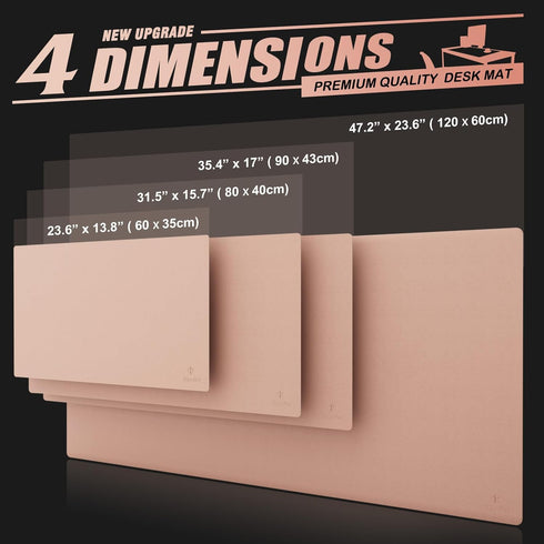 K KNODEL Pink Small Desk Mat, Office Desk Pad, 23.6"x13.8", Computer Mat, Desk Protector, Writing Pad