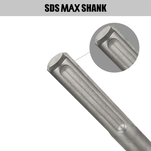 QTLCOHD SDS Max Bushing Tool, 12 Inch x 1 1/2 Inch Bits for Concrete Roughness Coating, Rotary Hammer (25 Pins)