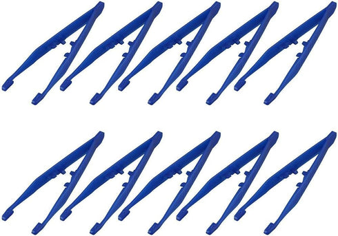 10Pcs First Aid Tweezers, Disposable Forceps, Practical Clamp Clips for Elementary Science, Blue