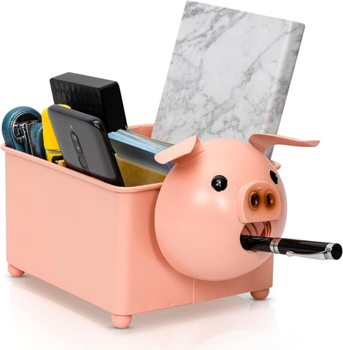 Made Easy Kit Desk Organizer, Module Compartments, Pink Pig