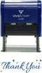 Thank You w/Stars Self Inking Rubber Stamp, Blue Ink, Medium Size