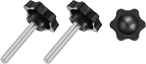 uxcell 3Pcs Star Knobs, M8x45mm Plastic Hex Shaped Clamping Handle Screw Knobs for Machinery Replacement