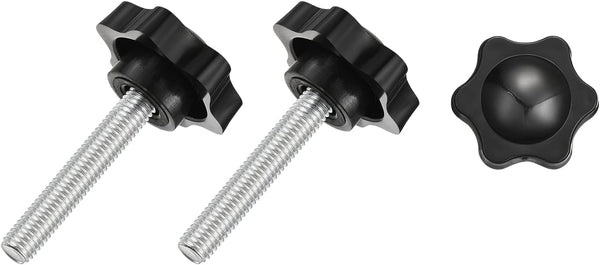 uxcell 3Pcs Star Knobs, M8x45mm Plastic Hex Shaped Clamping Handle Screw Knobs for Machinery Replacement