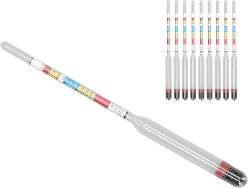 10Pcs 3 Wine Making Meter Home Brewing Beer Hydrometer Test Jar Scales Household SuppliesTemperature Resistantwith