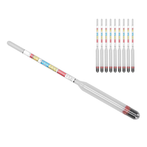 10Pcs 3 Wine Making Meter Home Brewing Beer Hydrometer Test Jar Scales Kit Household Supplies