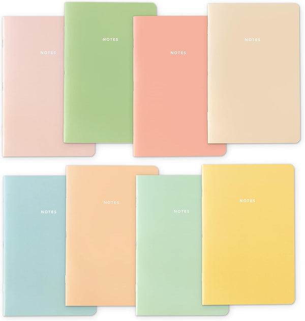 THiNKABLE Pastel Aesthetic Notebooks Set, Cute 8 Pack Journal, A5 5.5" x 8.3", 60 Pages, Minimalist Soft Cover for Women