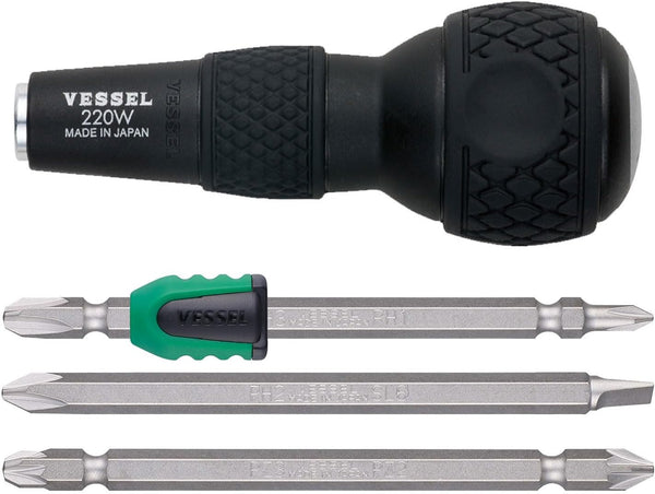 Vessel Ball Grip Replacement Screwdriver with Screw Mag Catcher Plus, Negative, Posi