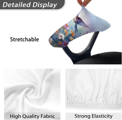 Hummingbird Chair Armrest Dust Cover, Stylish Stretchable Small Chair Arm Rest Pads, Machine Washable Decorative Cover