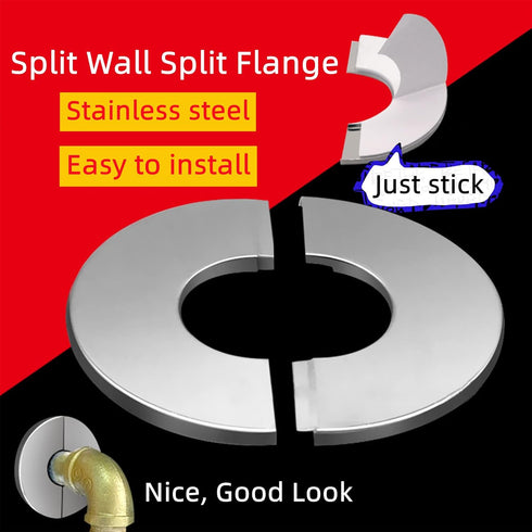 Wall Split Flange, Stainless Steel Round Escutcheon Plate for 3.58"/91mm Diameter Pipe, Pack of 2