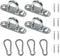 Stainless Steel Pad Eye Plate U Hooks + Snap Hook, Marine Hardware Staple Hook Loop with Screws, 4 Pack