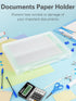 Denkee 4 Pack Large Thick Durable A4 File Portable Project Case, Plastic Scrapbook Storage Box for Office Supplies