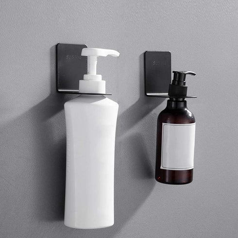 MOTOULAX Bottle Dispenser Holder, Stainless Steel Hand Sanitizer Hanging Rack, Wall Mounted Pump, Hand Holder, Adhesive