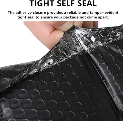 Bubble Mailers 4x6 Inch - 12 Pack Small Padded Envelopes, Poly Thicken Self Seal Envelopes Bags (Black, 4X6 Inches)