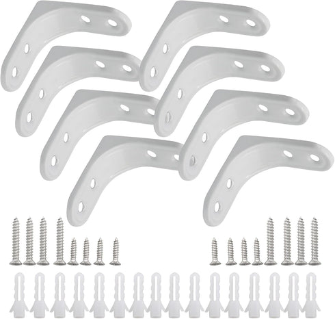 Moicstiy 8 Pcs 2 Inch L Brackets, Corner Braces with Screws for Shelves