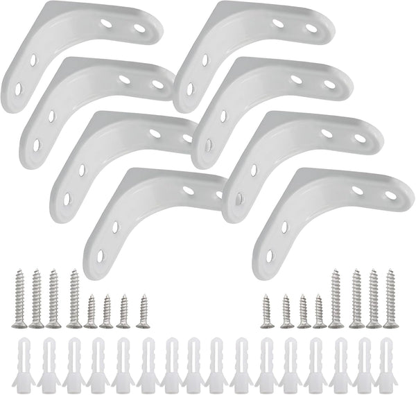 Moicstiy 8 Pcs 2 Inch L Brackets, Corner Braces with Screws for Shelves