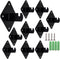 Wall Brackets for Gridwall Panels, Black Mount Brackets with Mounting Hardware (10 Pack)