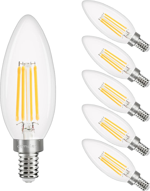 comzler E12 LED Candelabra Bulb Dimmable, 3000K Soft White Light 40W Equivalent