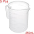 uxcell Measuring Cup 250ml PP Plastic Graduated Beaker with Handle for Lab Kitchen Liquids (5pcs)